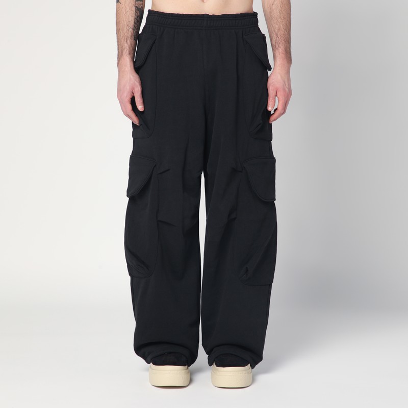 Cotton black cargo trousers