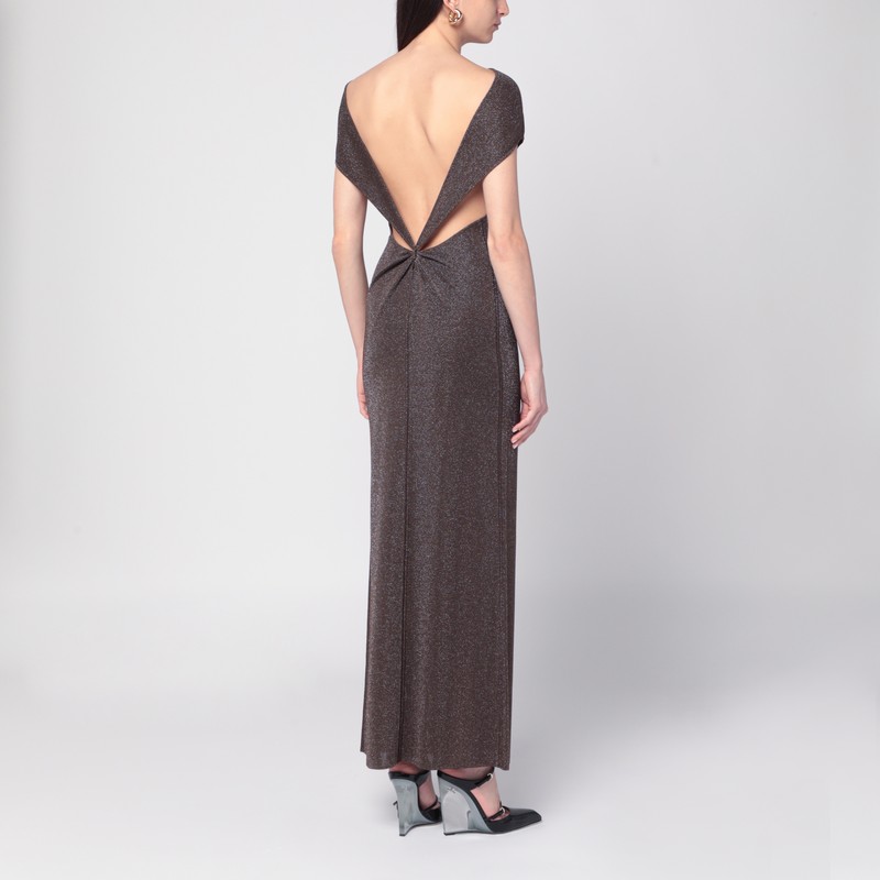 Max Mara Brown Dress In Viscose And Lurex Yarn In Brown
