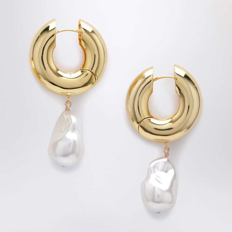 Eliou Pearl Gold Earrings In Metallic