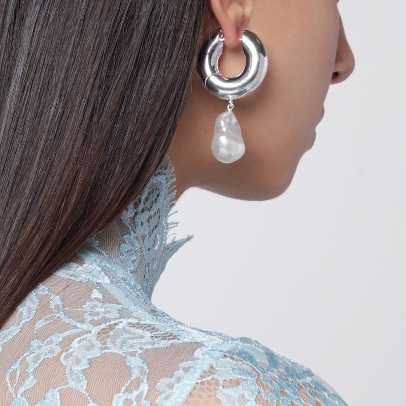 Eliou Pearl Silver Earrings In Silver