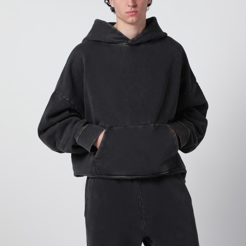 Washed black cotton sweatshirt