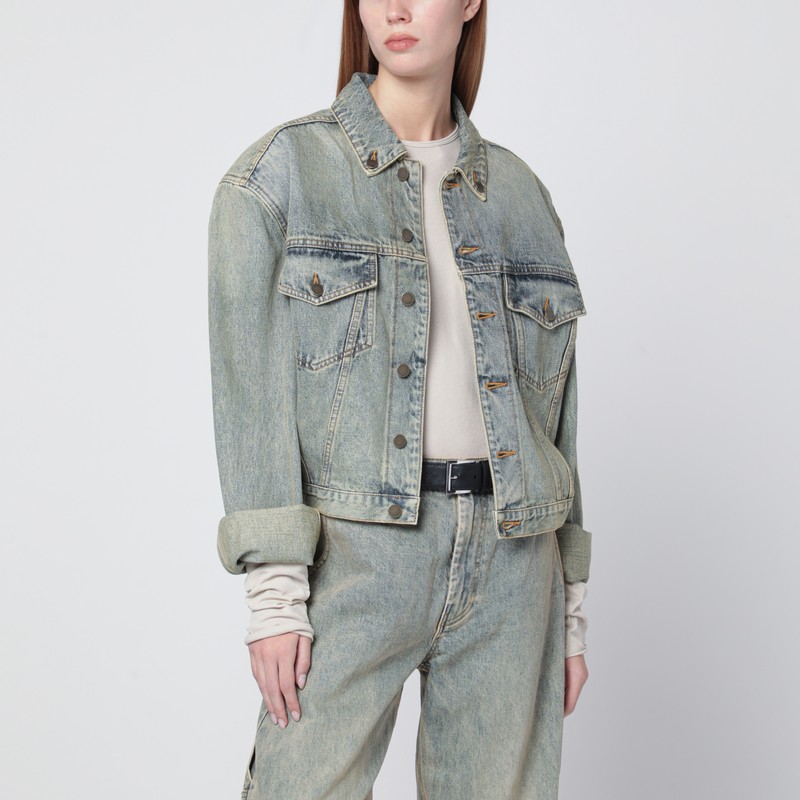 Denim jacket with washed effect