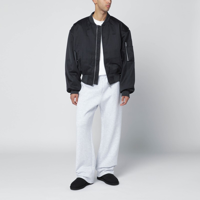 Entire Studios Grey Wool-blend Bomber Jacket With Zip In Gray