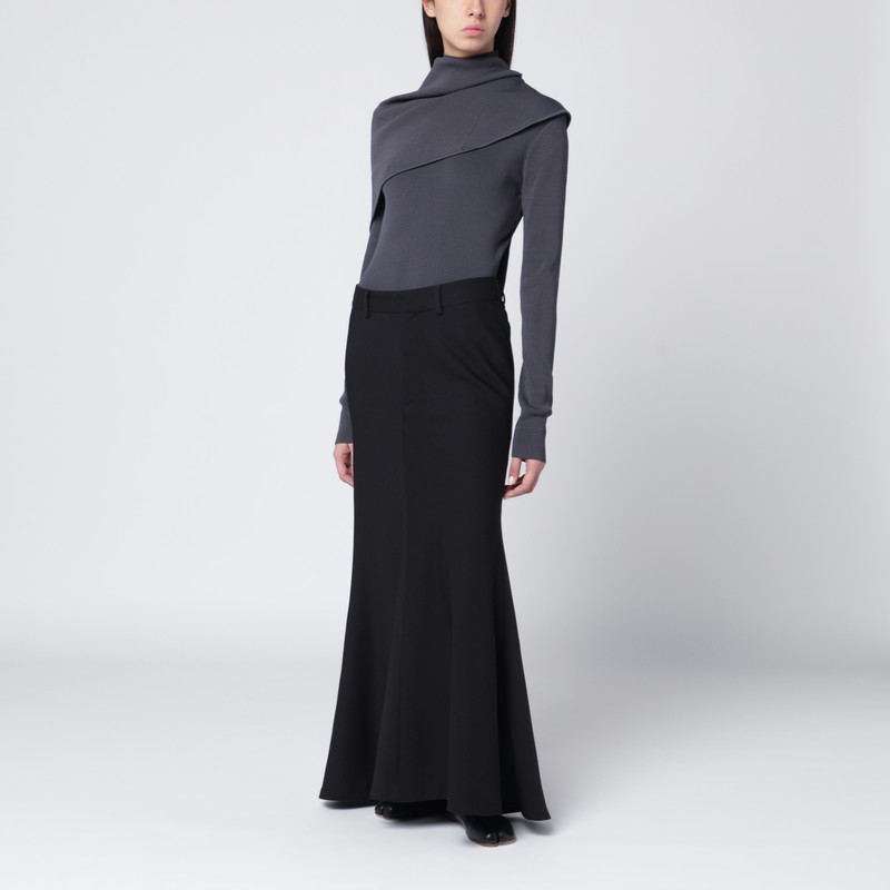 Entire Studios Asymmetric Turtleneck Sweater Cape Detail In Gray
