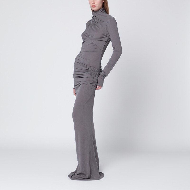 Entire Studios Long Draped Floor-length Dress In Gray