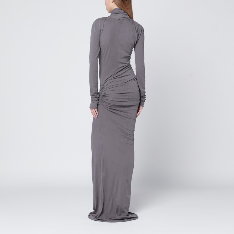 Entire Studios Long Draped Floor-length Dress In Gray