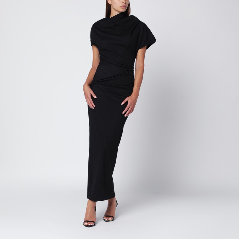 Entire Studios Black Wool Midi Dress In Black