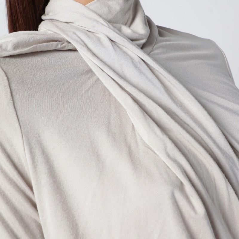 Entire Studios Draped Long Sleeve Top With High Neckline In Gray