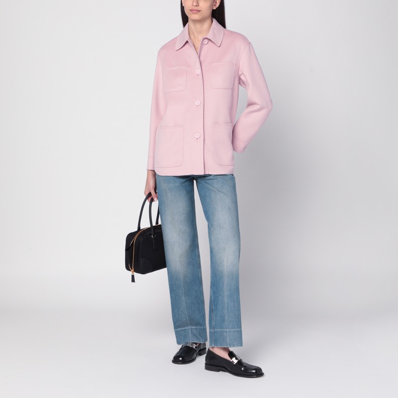Max Mara Pink Wool Blend Jacket In Pink