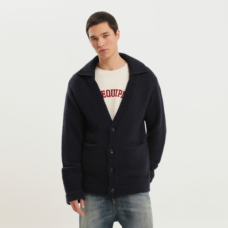 Blue wool cardigan