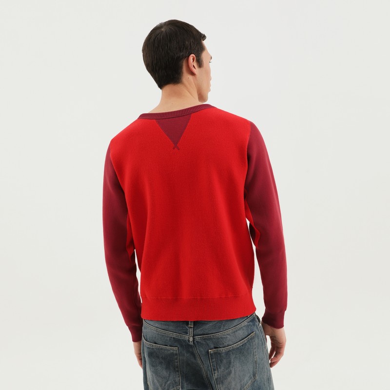 1989 Studio Color Block Crew Neck Sweater In Red