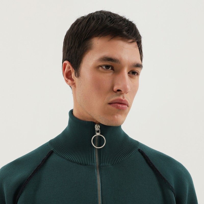 1989 Studio Full Zip Raglan Sweater Clothing In Green