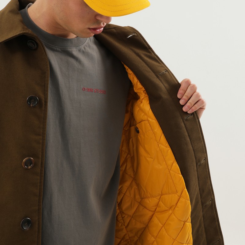 1989 Studio Mackintosh Coat With Back Yoke And Collar In Green