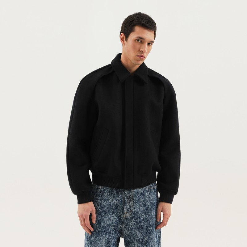 Magic bomber in blue wool