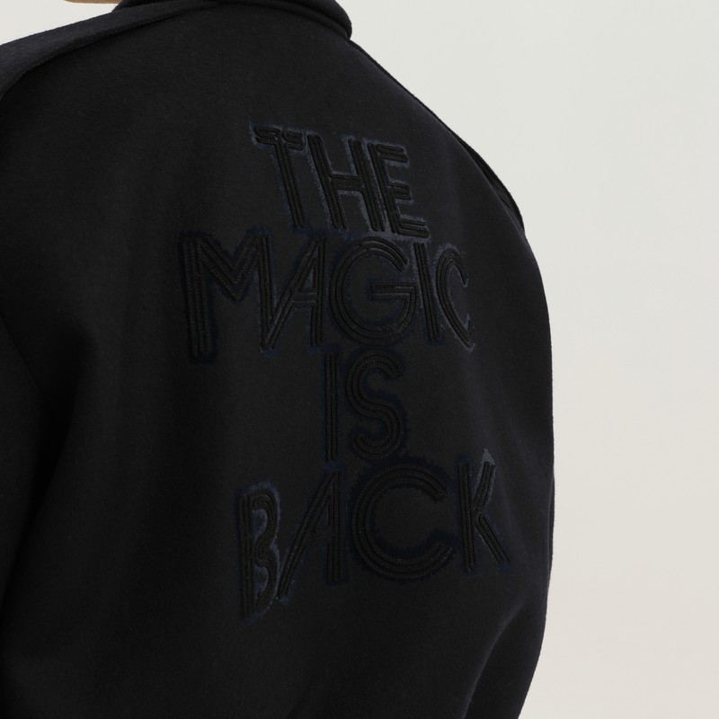 1989 Studio Wool Bomber With Embroidered Back And Pockets In Blue