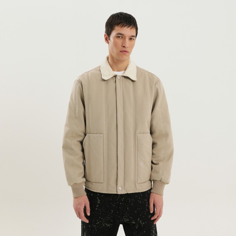 1989 Studio Beige Padded Canvas Jacket In Neutral