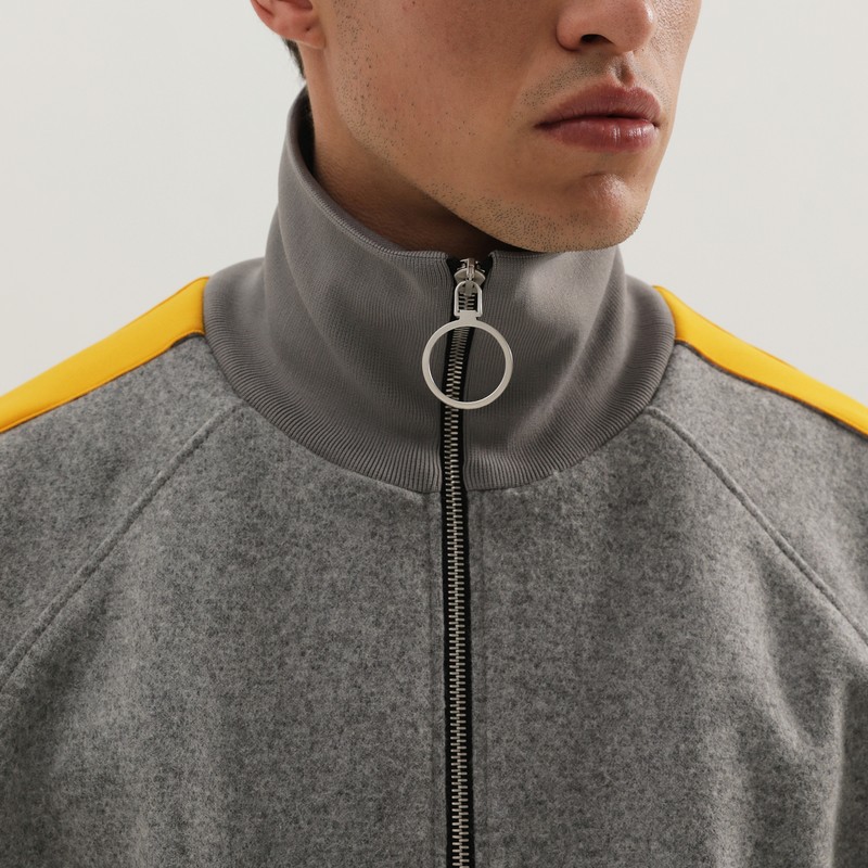 1989 Studio Side Stripe High Collar Ribbed Cuffs In Gray