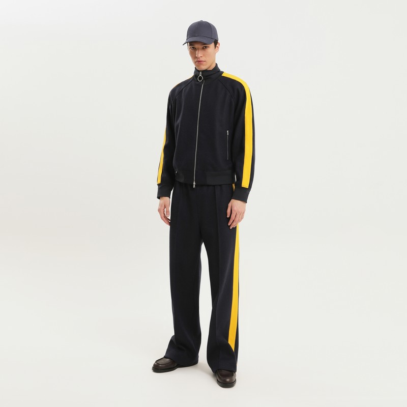 1989 Studio Jacket High Collar Side Stripes In Blue