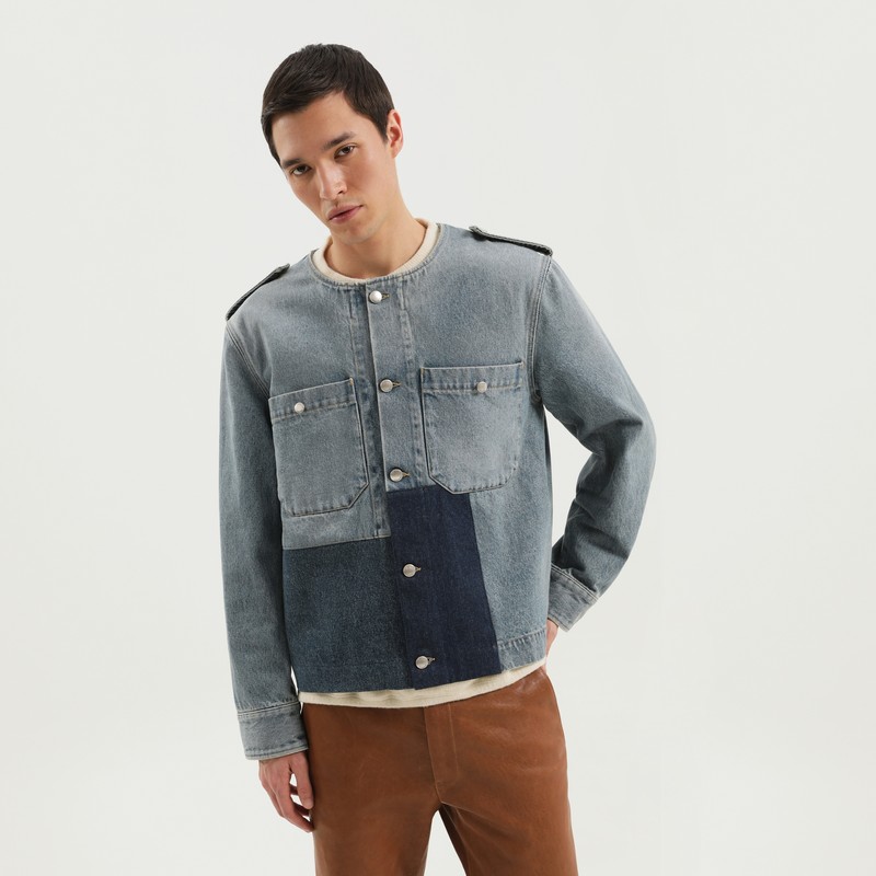 Denim jacket with patches