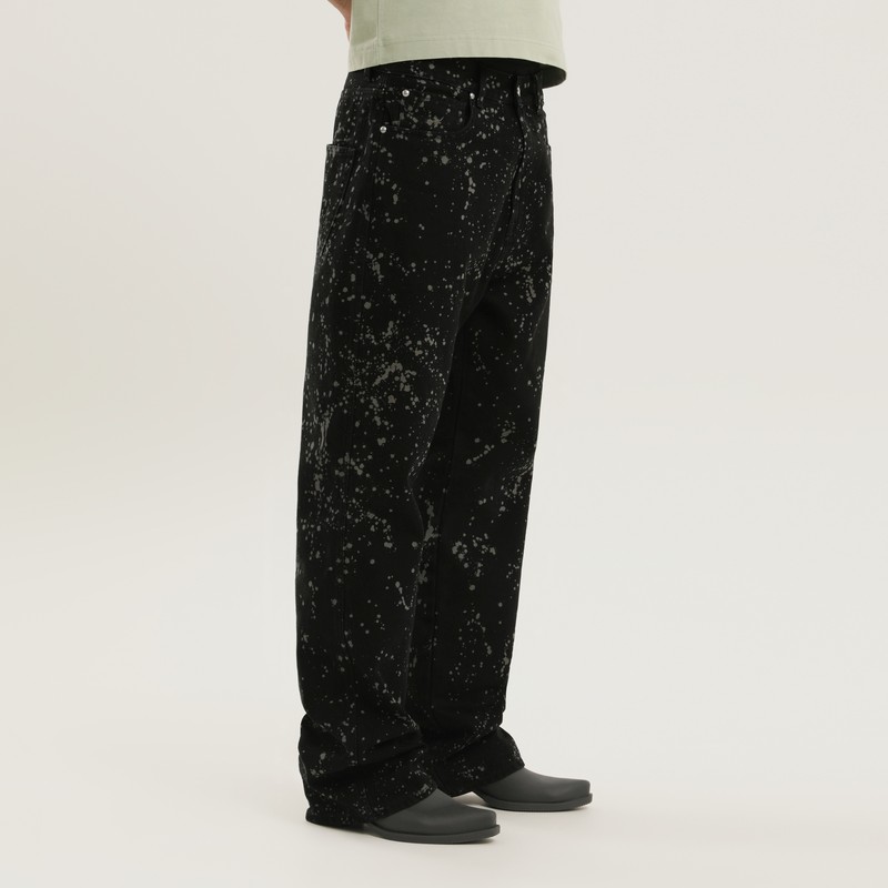 1989 Studio Pantaloni Rhodesian Spot In Denim In Black