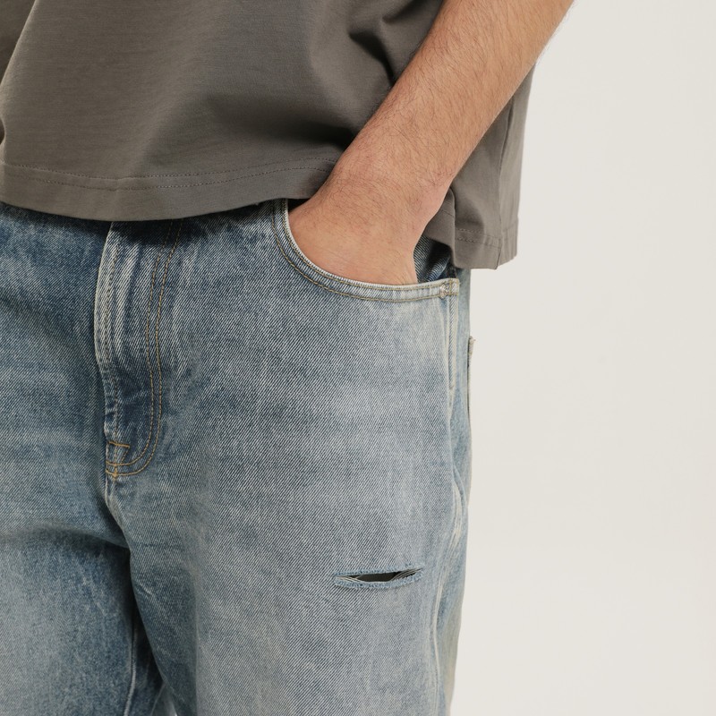 1989 Studio Rhodesian Pants In Stone Blue Denim In Blue