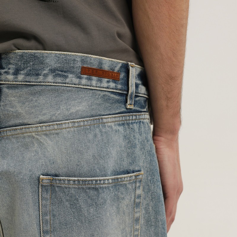 1989 Studio Rhodesian Pants In Stone Blue Denim In Blue