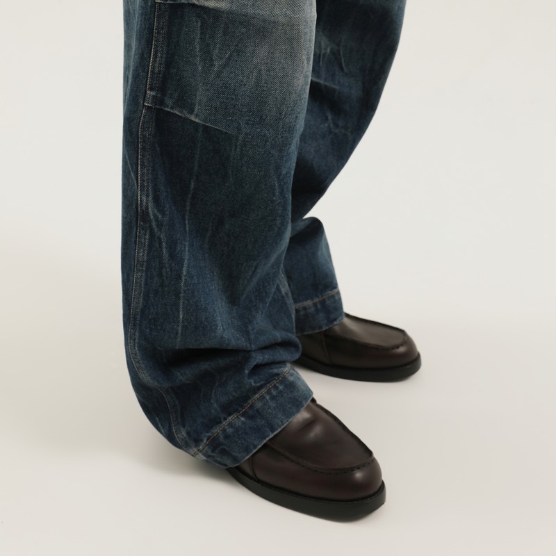 1989 Studio Aged Mastiff Denim Trousers In Blue