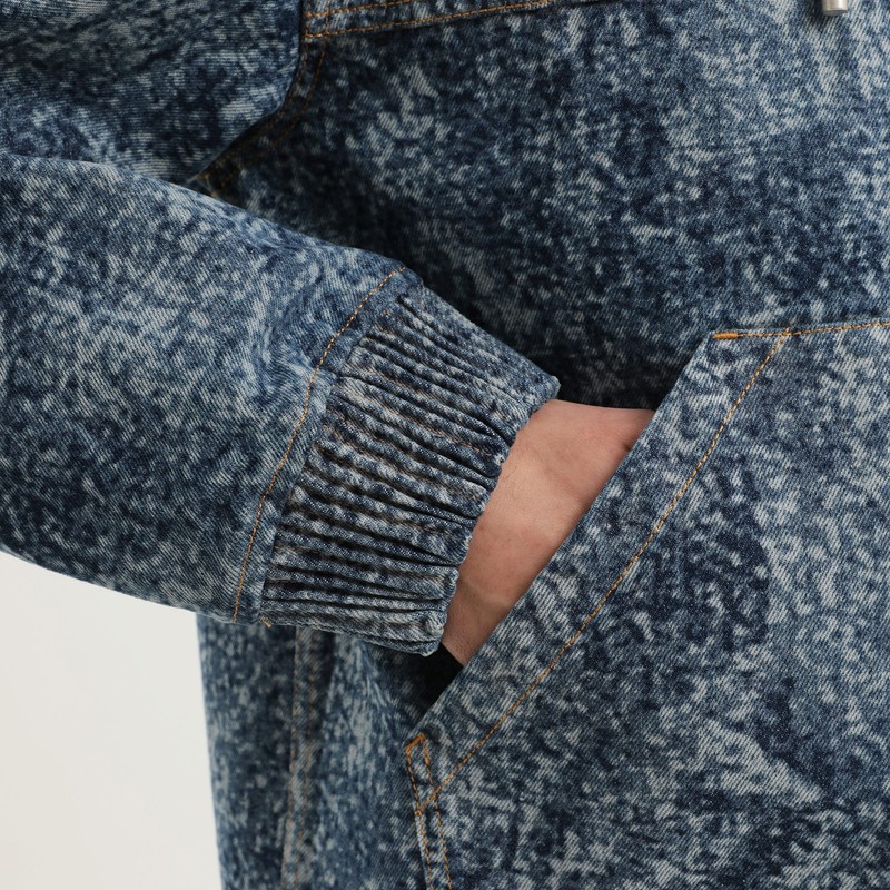 1989 Studio Hooded Zip-up Coat With Drawstring And Pockets In Blue