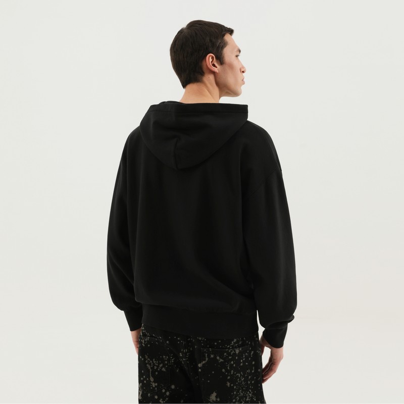 1989 Studio Hooded Sweatshirt Kangaroo Pocket Ribbed Cuffs In Black