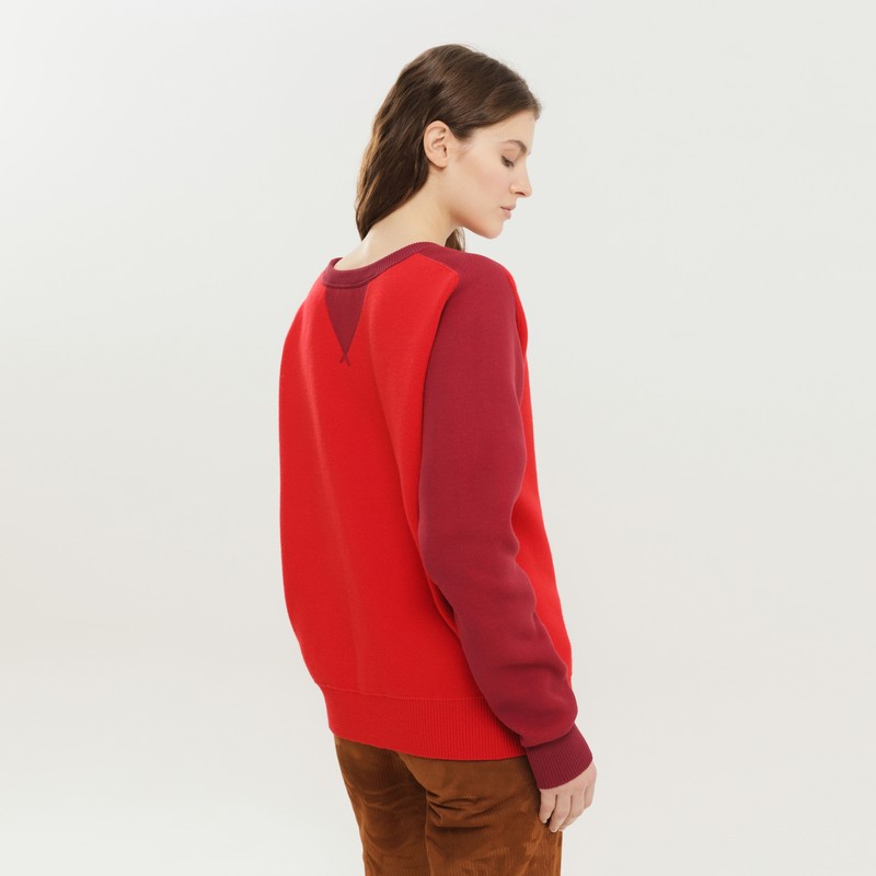 1989 Studio Color Block Crew Neck Sweater In Red