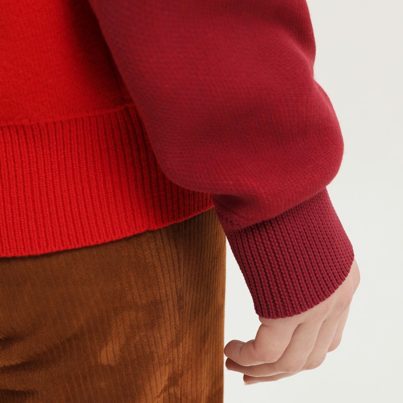 1989 Studio Color Block Crew Neck Sweater In Red