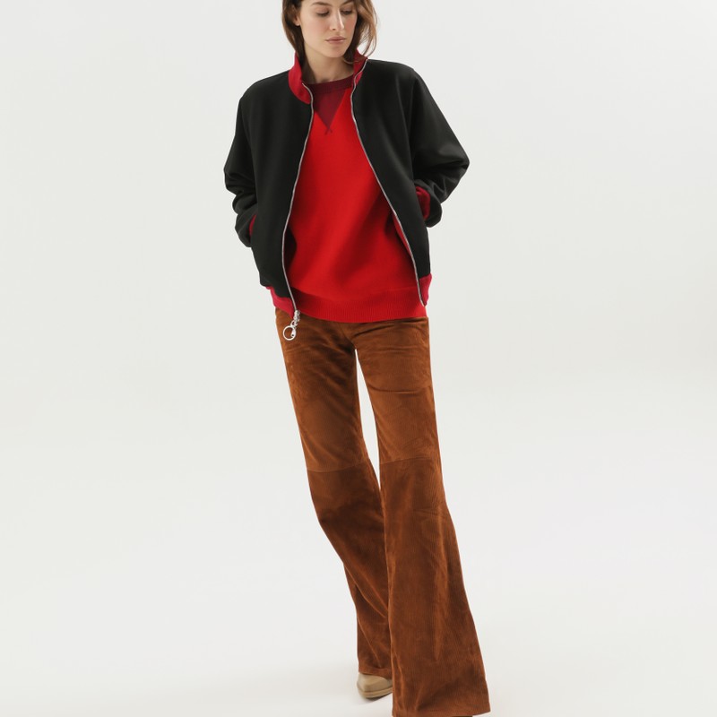 1989 Studio Color Block Crew Neck Sweater In Red