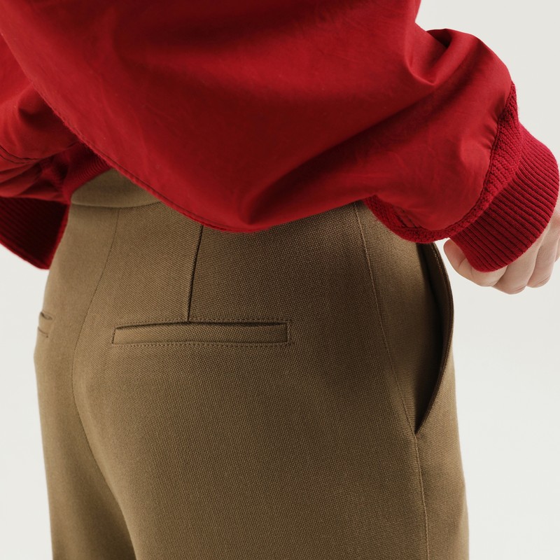 1989 Studio Olive Green Straight Leg Wool Pants In Green