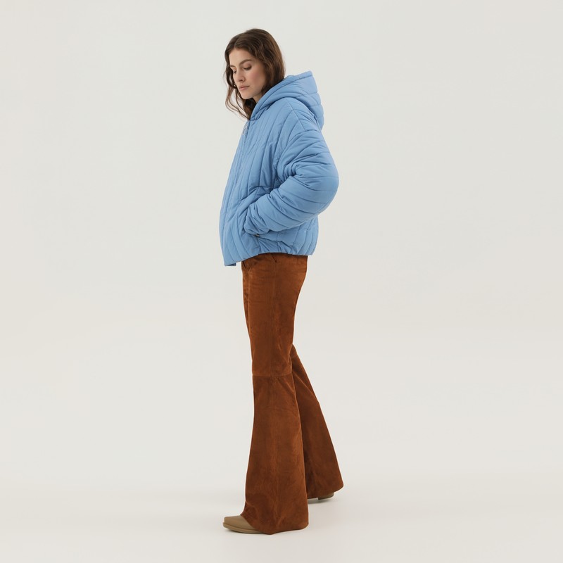 1989 Studio Corduroy Flared Leather Pants In Brown