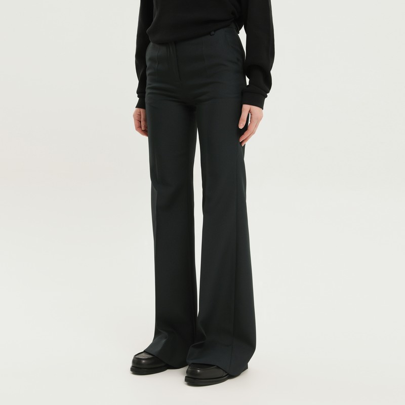 1989 Studio High-rise Bell Bottom Trousers With Pockets And Belt Loops In Green