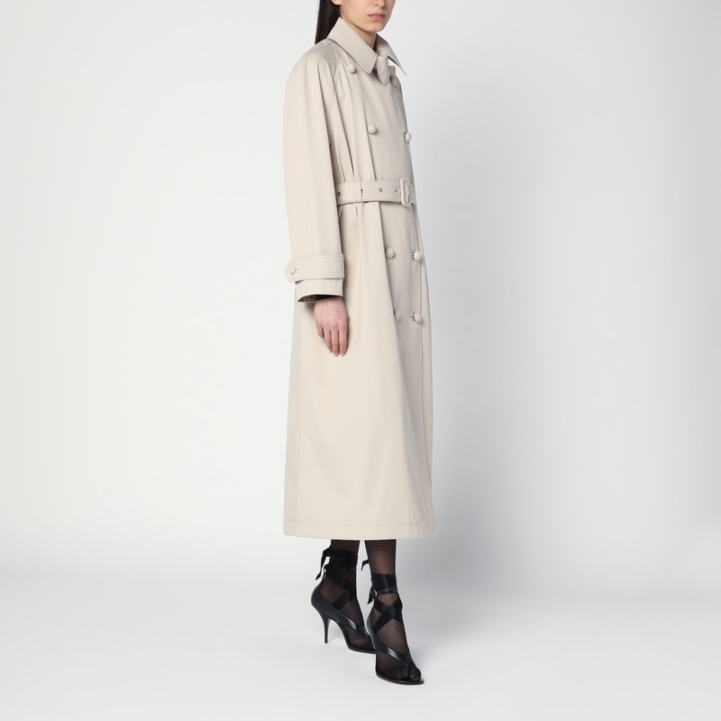 Beige trench in cotton drill