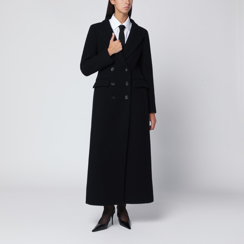 Long black wool coat