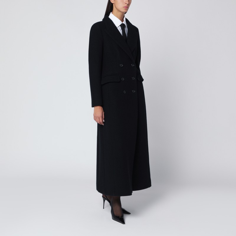 Dolce & Gabbana Long Black Wool Coat In Black