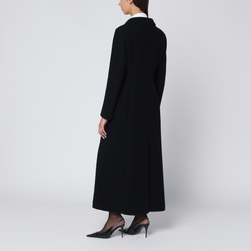 Dolce & Gabbana Long Black Wool Coat In Black