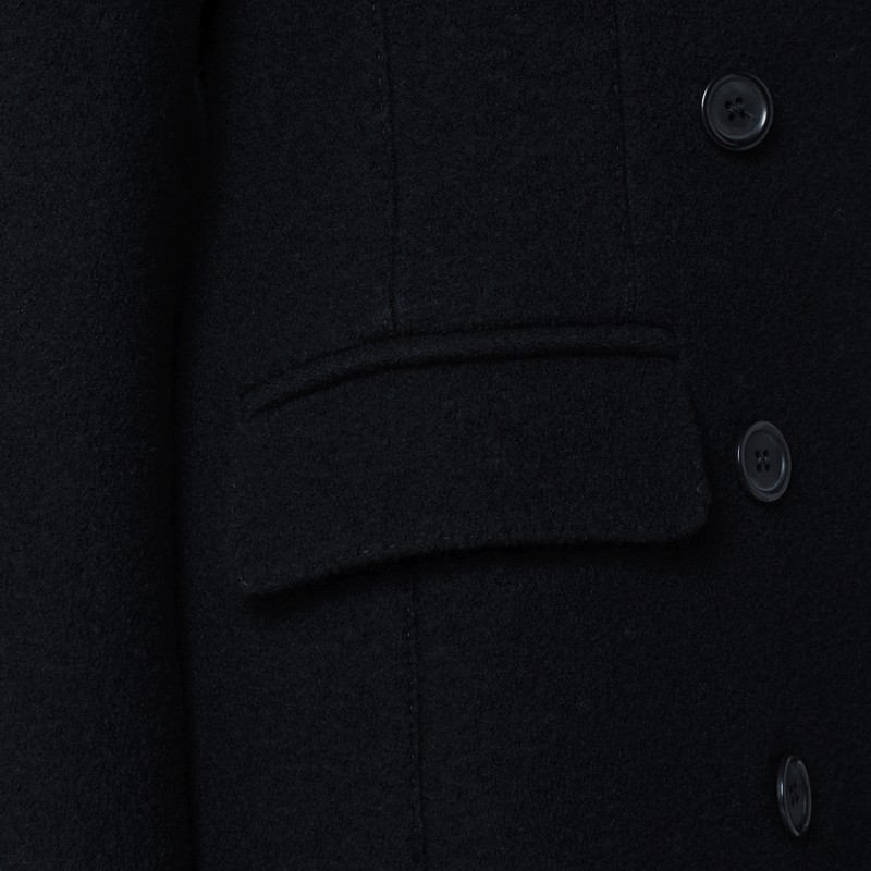 Dolce & Gabbana Long Black Wool Coat In Black