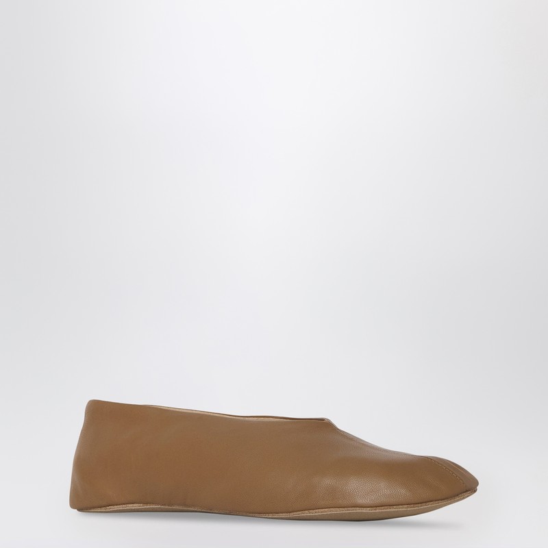 The Row Brown Stella Leather Mule In Brown
