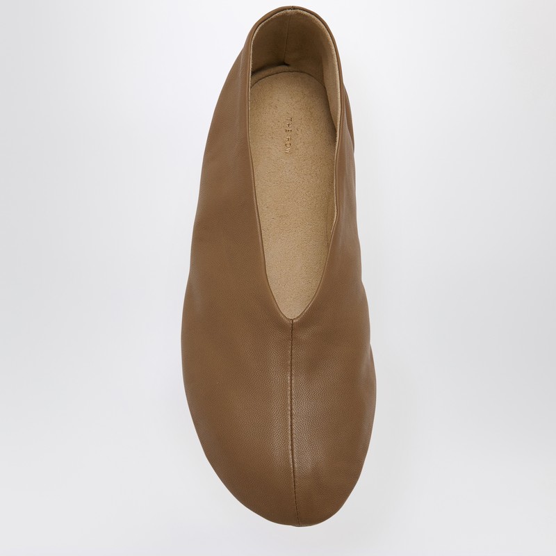 The Row Brown Stella Leather Mule In Brown