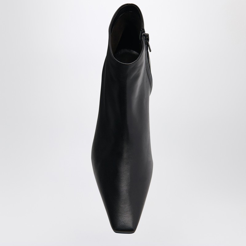 The Row Black Carla 45 Ankle Boots In Leather In Animal Print