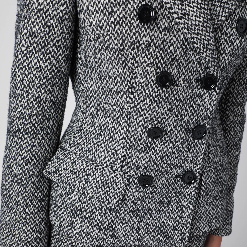 Dolce & Gabbana Single-breasted Speckled Wool-blend Jacket In Gray
