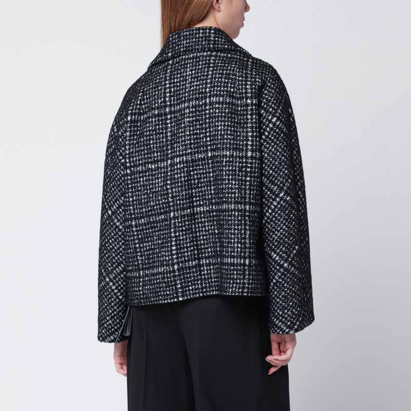 Dolce & Gabbana Black/white Houndstooth Jacket In Multi