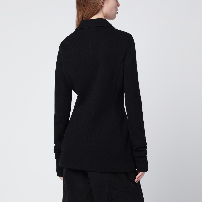 Dolce & Gabbana Black Double-breasted Wool Cloth Jacket In Black