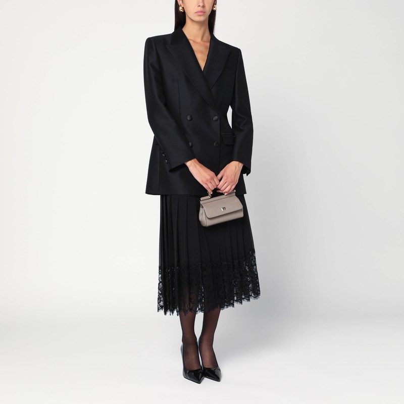 Dolce & Gabbana Black Double-breasted Wool Jacket In Black