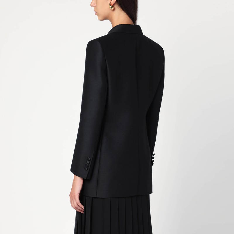 Dolce & Gabbana Black Double-breasted Wool Jacket In Black