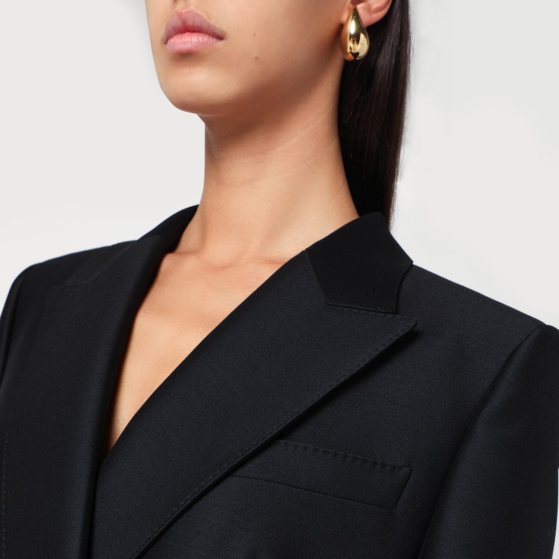 Dolce & Gabbana Black Double-breasted Wool Jacket In Black
