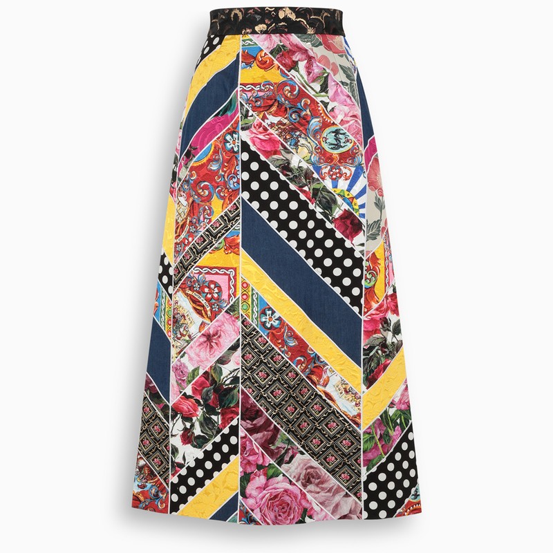 Patchwork long skirt
